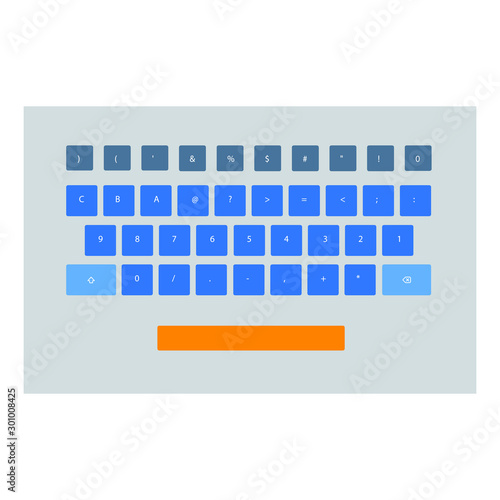 The view of keyboard in vector