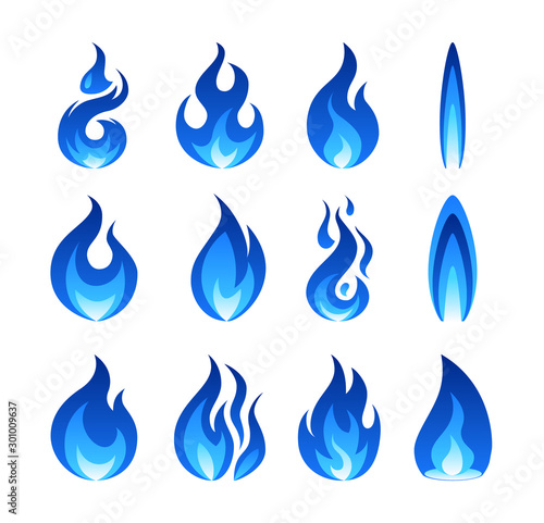 Gas fire flame, vector illustration in flat style
