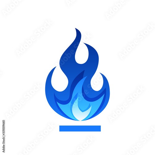 Gas fire flame  vector illustration in flat style