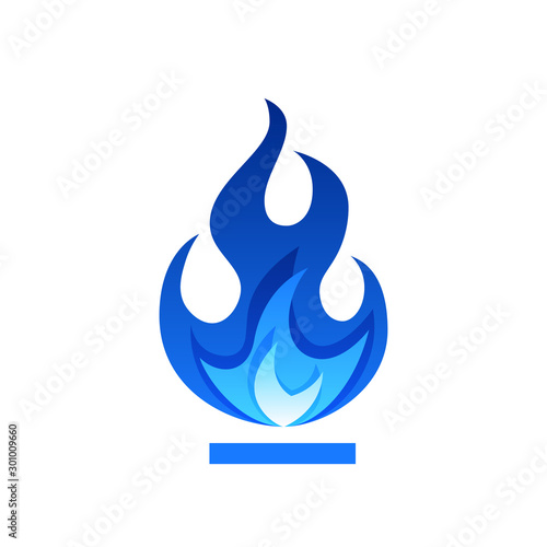 Gas fire flame, vector illustration in flat style