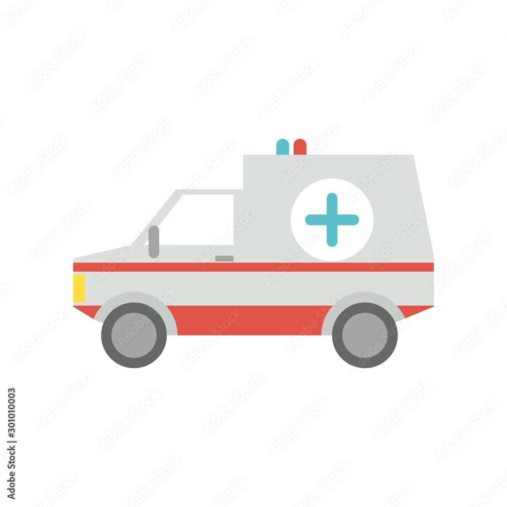 Isolated ambulance car icon flat design Isolated ambulance car icon flat design