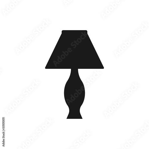Bedside lamp on white background. Bedroom lamp icon. Desk lamp, table lamp for perfect mobile and web concept.