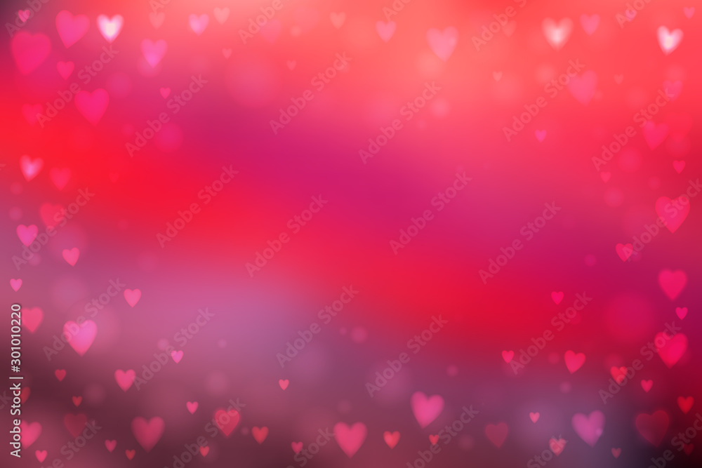 Abstract hearts lights background