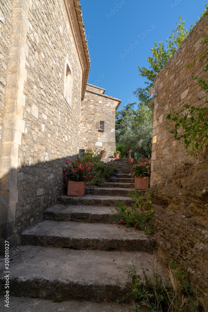 maubec medieval ancient stairs village  in luberon France
