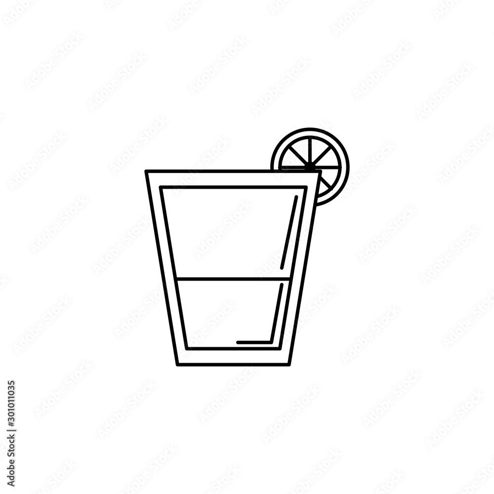 Isolated cocktail glass icon line design Isolated cocktail glass icon line design
