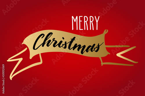 Handwritten Christmas greetings, modern calligraphy lettering
