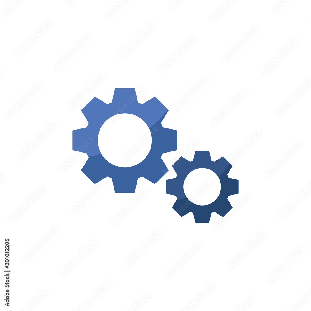 Isolated gears icon flat design