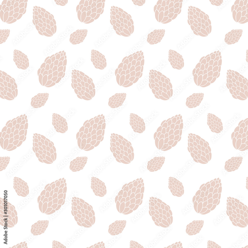 Vector pattern with fir cones. Simple minimalistic ornament Vector pattern with fir cones. Simple minimalistic ornament