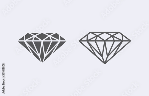  Diamond outline icon . Vector illustration