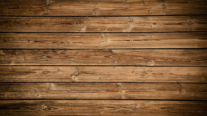 Old brown rustic dark grunge wooden timber wall or floor or table texture - wood background banner