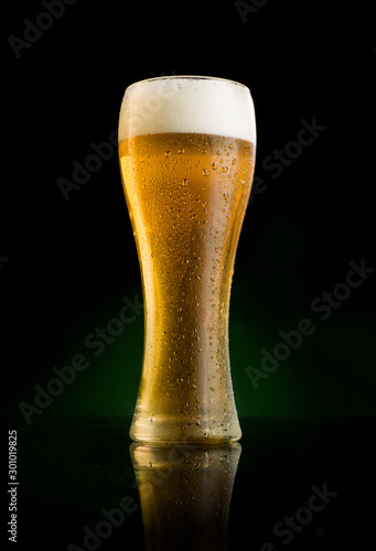 beer glass full with froth background