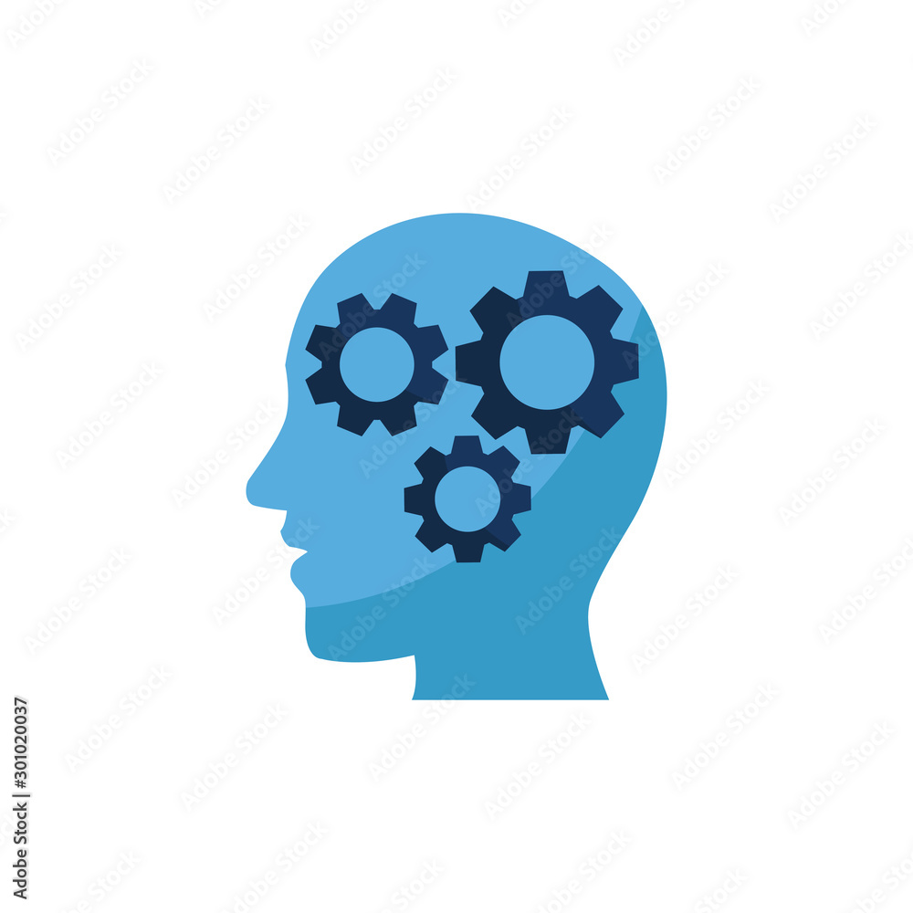 Isolated gears icon flat design Isolated gears icon flat design