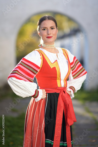 Slovak folklore. Slovak girl.