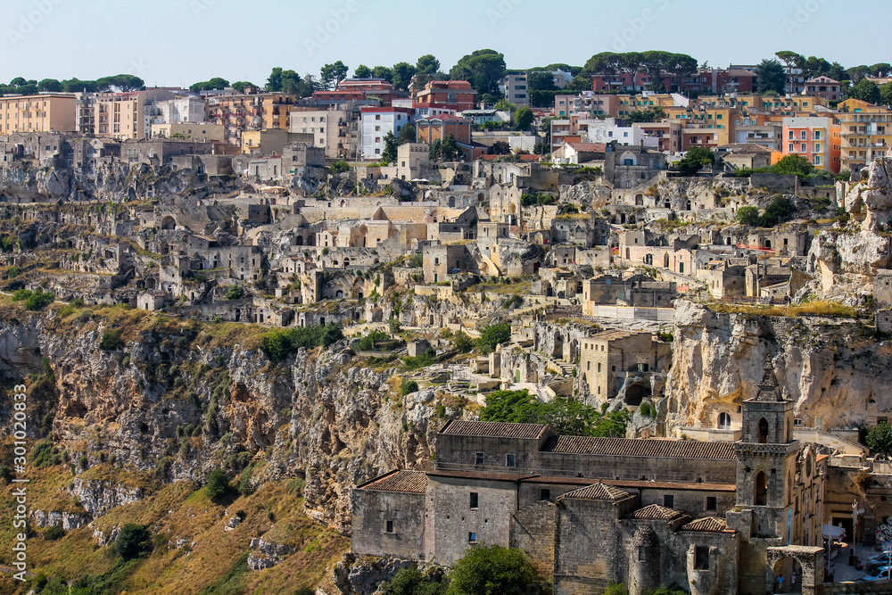 panoramic view of the city of matera, basilicata, italy