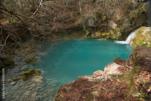 Turquoise water pond in Urederra River, Navarra