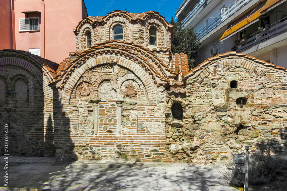 Ancient Byzantine Baths in city of Thessaloniki, Greece