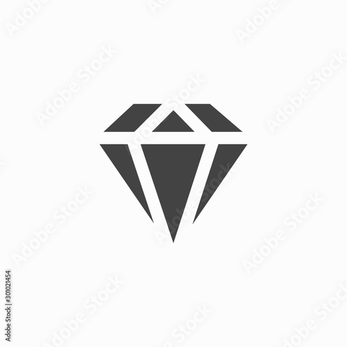  Diamond sign icon. Jewelry symbol. Gem stone. Graphic element on white