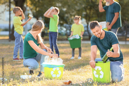 People gathering garbage ou...