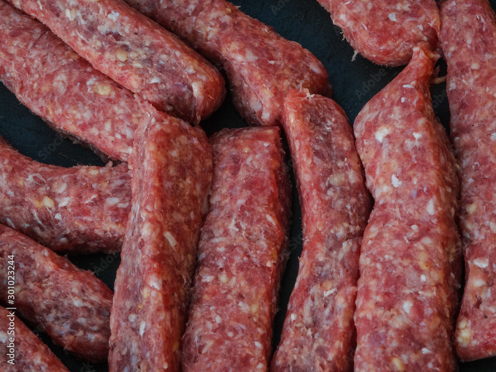 Cevapcici or cevapi is Balkan traditional minced meat kebab on grill barbecue BBQ Cevapcici or cevapi is Balkan traditional minced meat kebab on grill barbecue BBQ