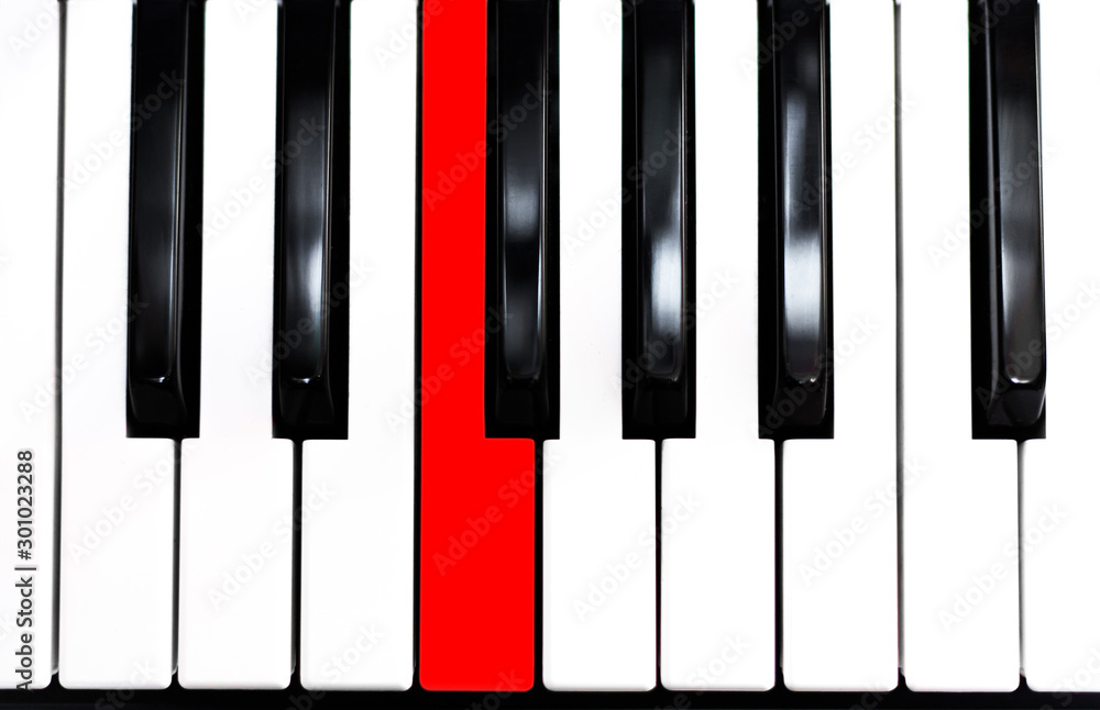 Naklejka premium Piano keys on white background