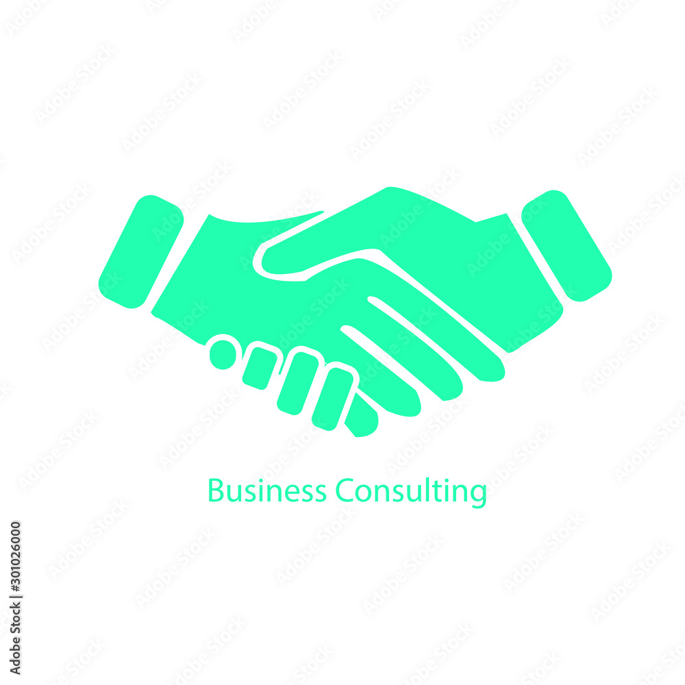 Handshake business logo - two hands make a deal on white background. Cooperation, partnership and agreement vector icon Handshake business logo - two hands make a deal on white background. Cooperation, partnership and agreement vector icon