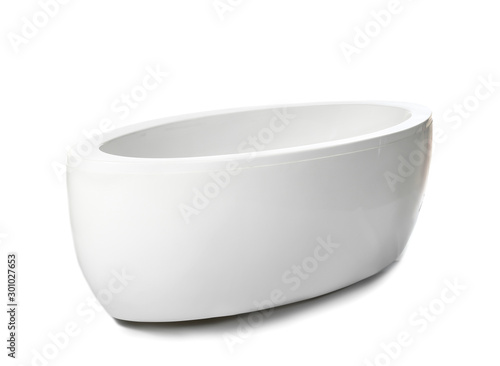 Clean bathtub isolated on white