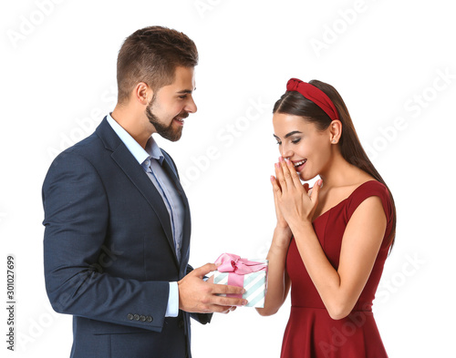 Young man greeting his girl...