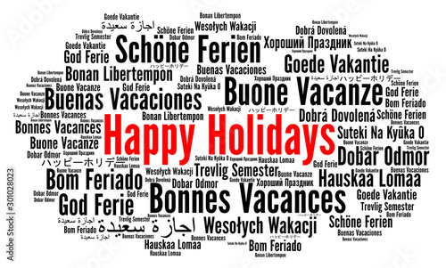 Happy holidays word cloud i...