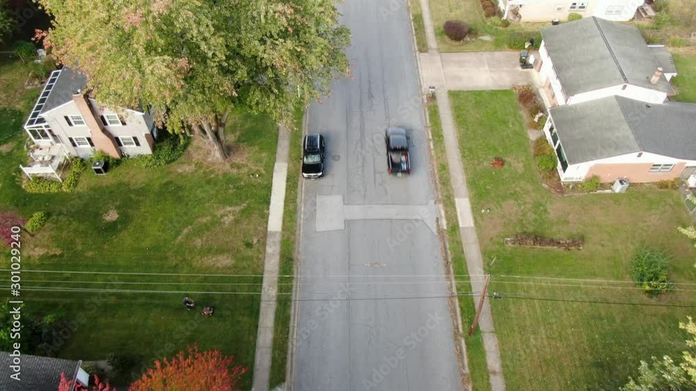 AERIAL Over A Street, Simple Living In A Small Town AERIAL Over A Street, Simple Living In A Small Town