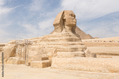 The ancient Egyptian Pyramid of Khufu with ruins  tombs and monuments in Giza  Cairo  Egypt