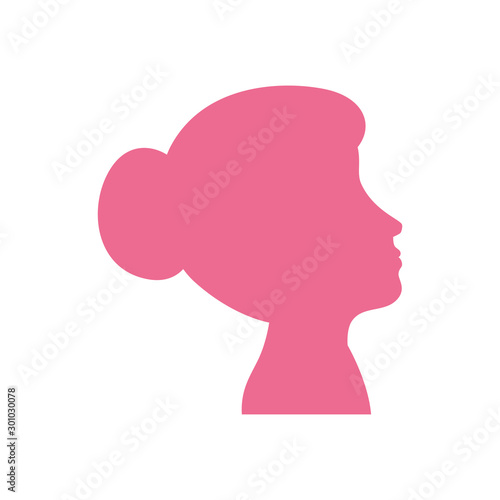 silhouette of profile woman head avatar character vector illustration design