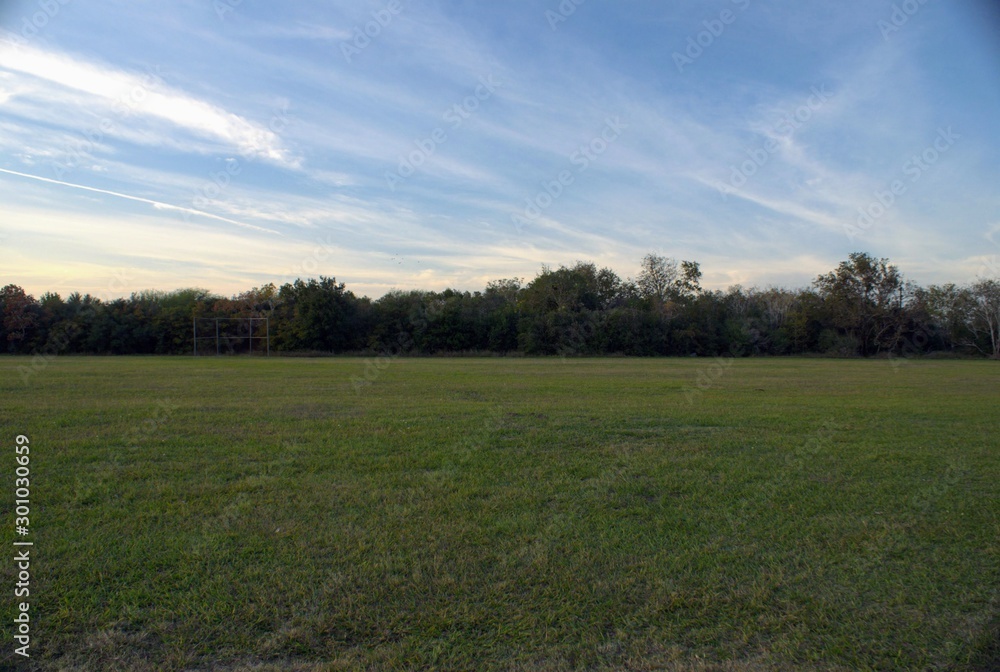Empty Field with Blue Sky