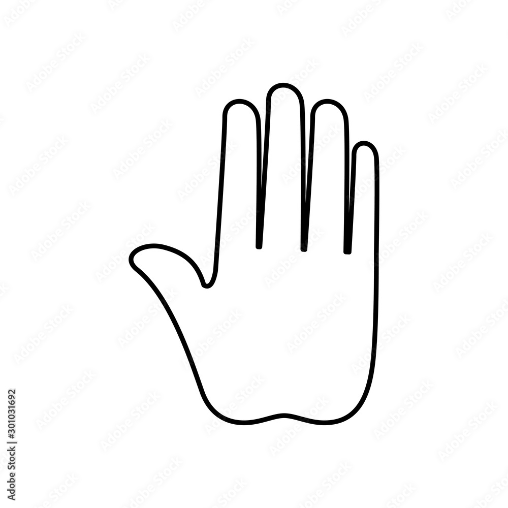 hand stop line style icon vector illustration design hand stop line style icon vector illustration design