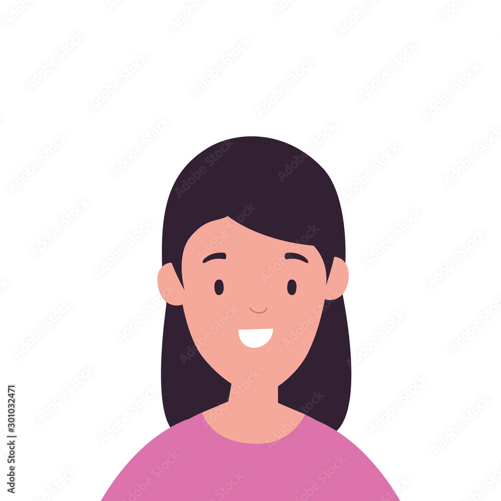 head of beautiful woman avatar character vector illustration design