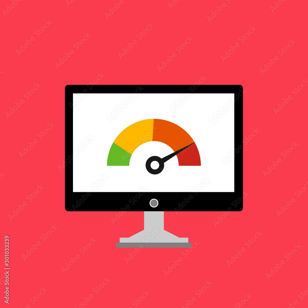 Speed test laptop icon Flat design vector illustration Speed test laptop icon Flat design vector illustration