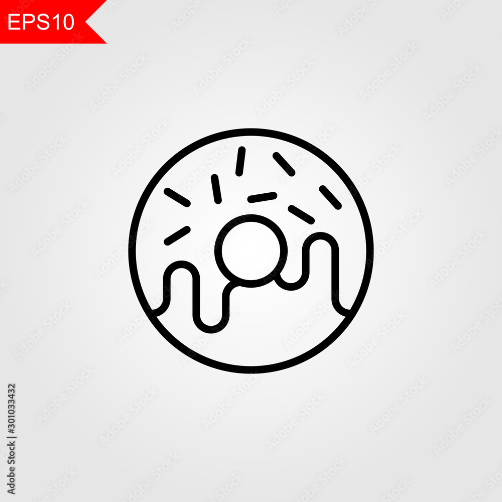 donut line thin icon, vector illustration eps10 donut line thin icon, vector illustration eps10