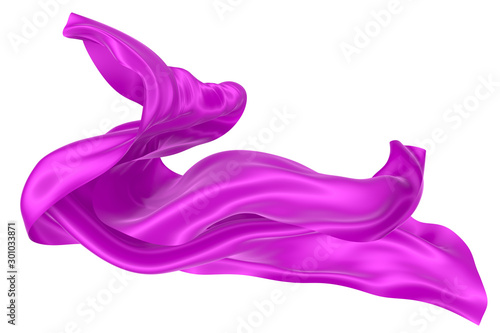 Abstract background of magenta wavy silk or satin. 3d rendering image.