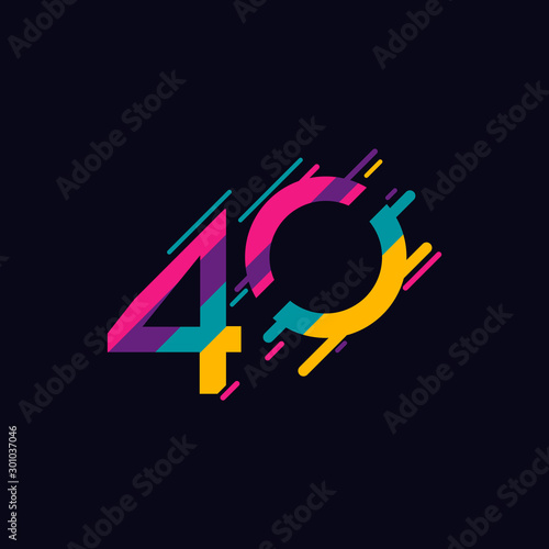 40 Years Anniversary Celebration Vector Template Design Illustration
