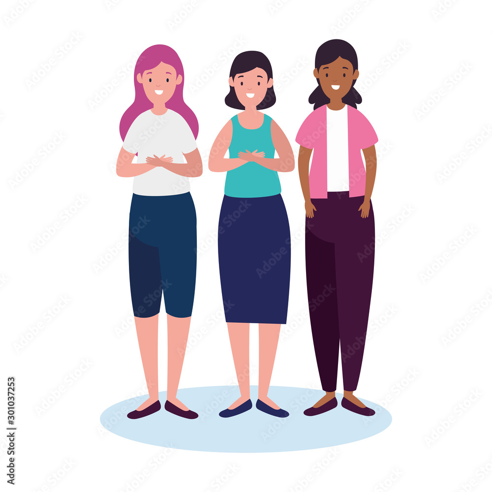 Fototapeta premium beautiful women avatar character icon vector illustration design