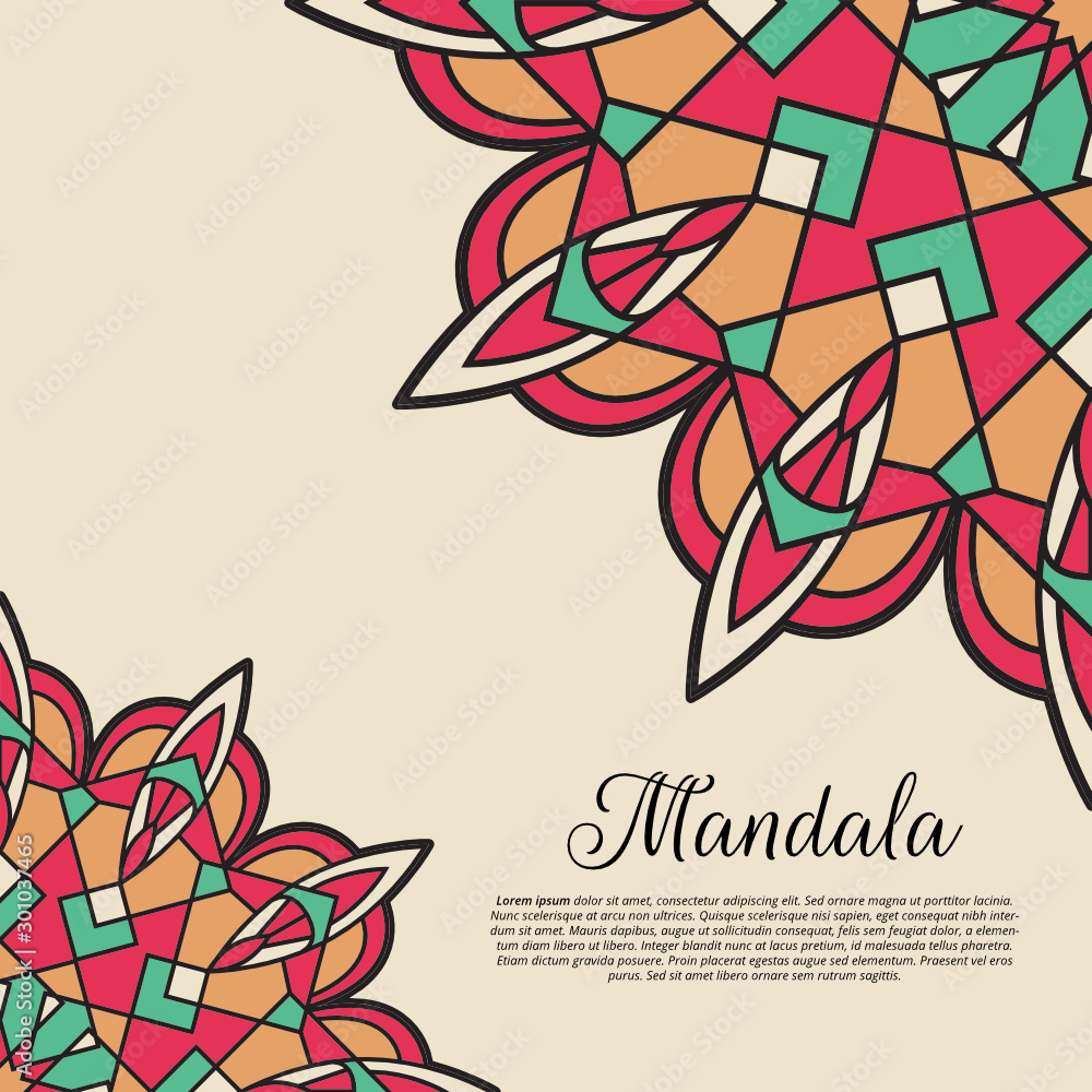 Colorfull Mandala Geometrical Background, Mozaic, wallpaper