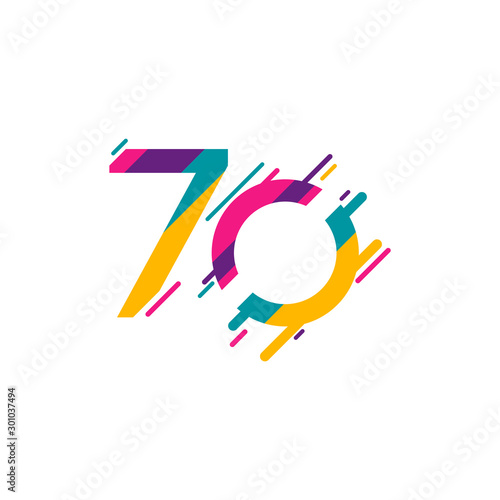 70 Years Anniversary Celebration Vector Template Design Illustration