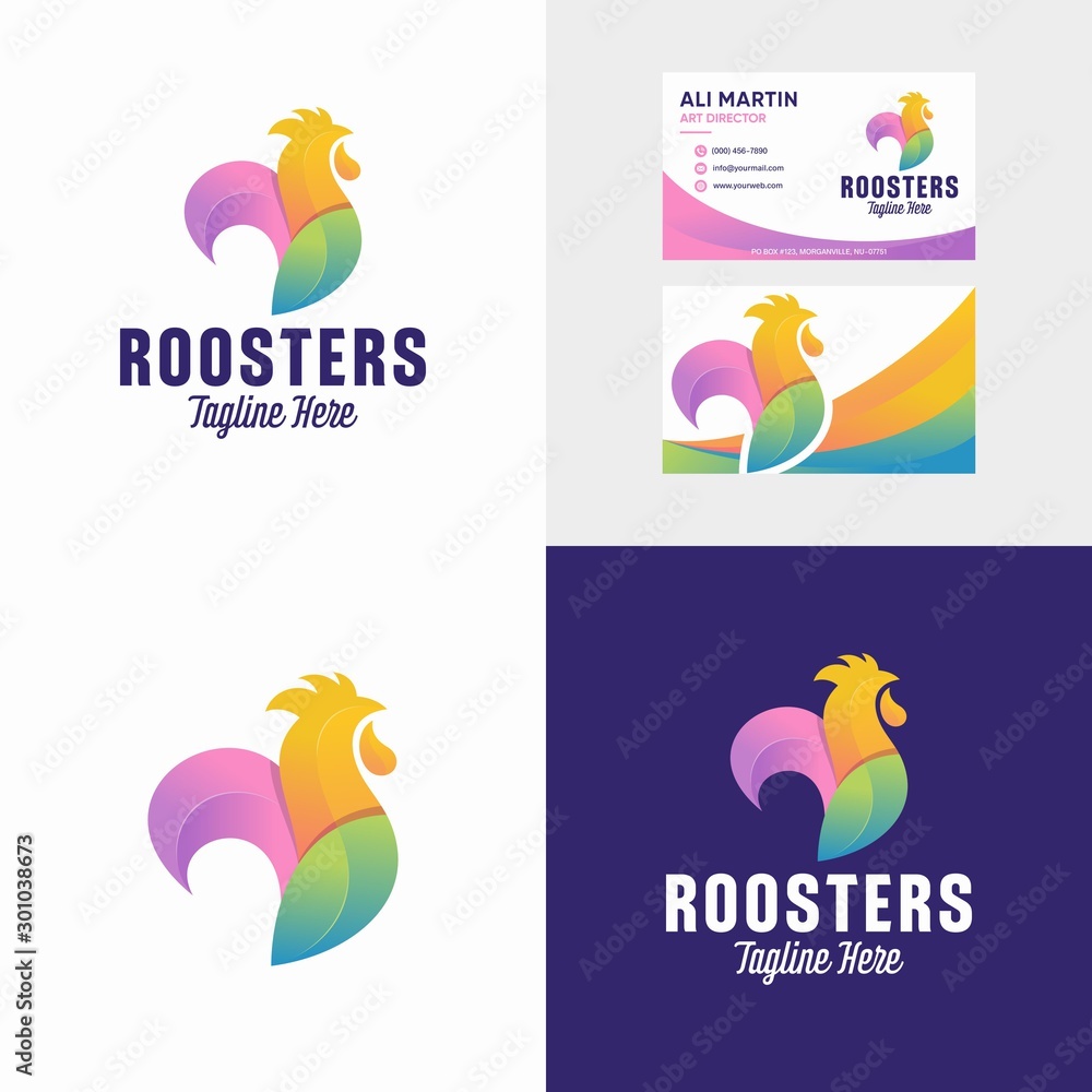 Rooster mascot logo design Vector illustration Rooster mascot logo design Vector illustration