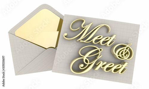 Meet and Greet Invitation Event Envelope Words 3d Illustration
