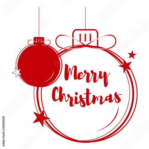 Red Christmas Ball with Text