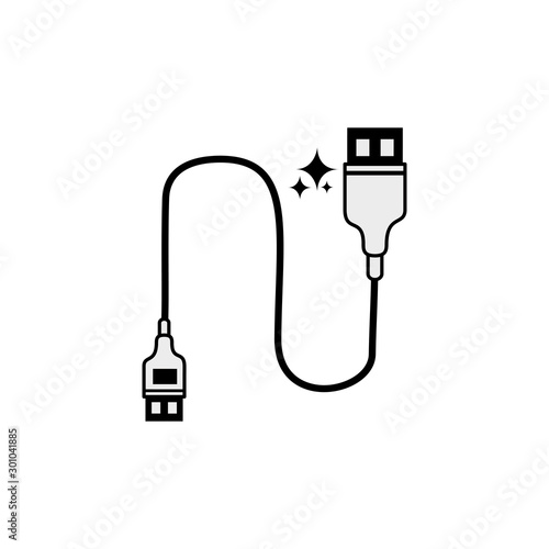 Isolated camera usb icon line design