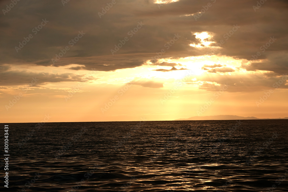 sunset in the ocean costa rica 