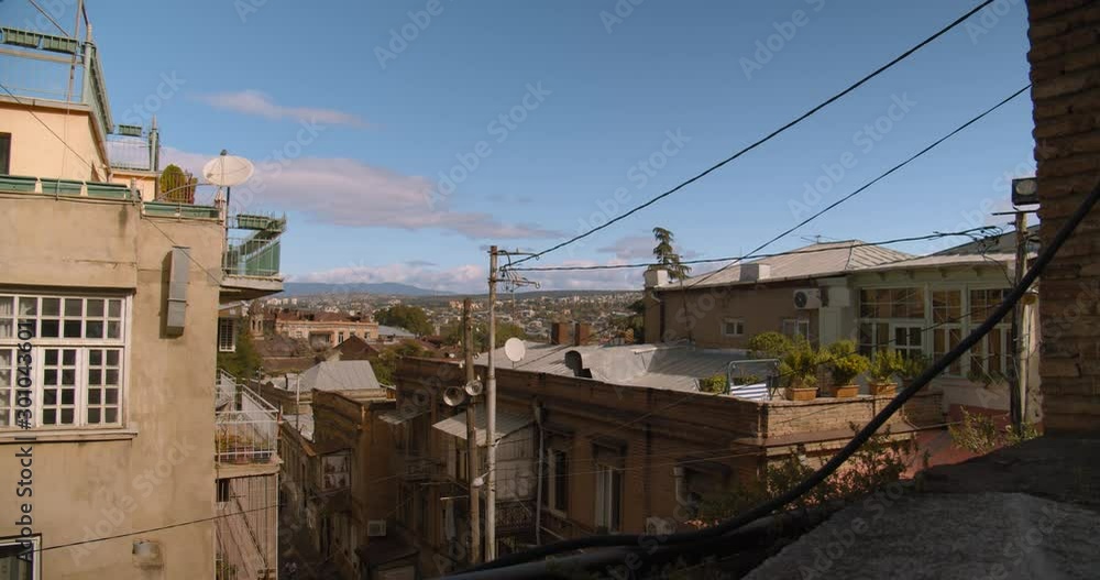Tbilisi Georgia Dzveli old houses, church, chapel . View from above