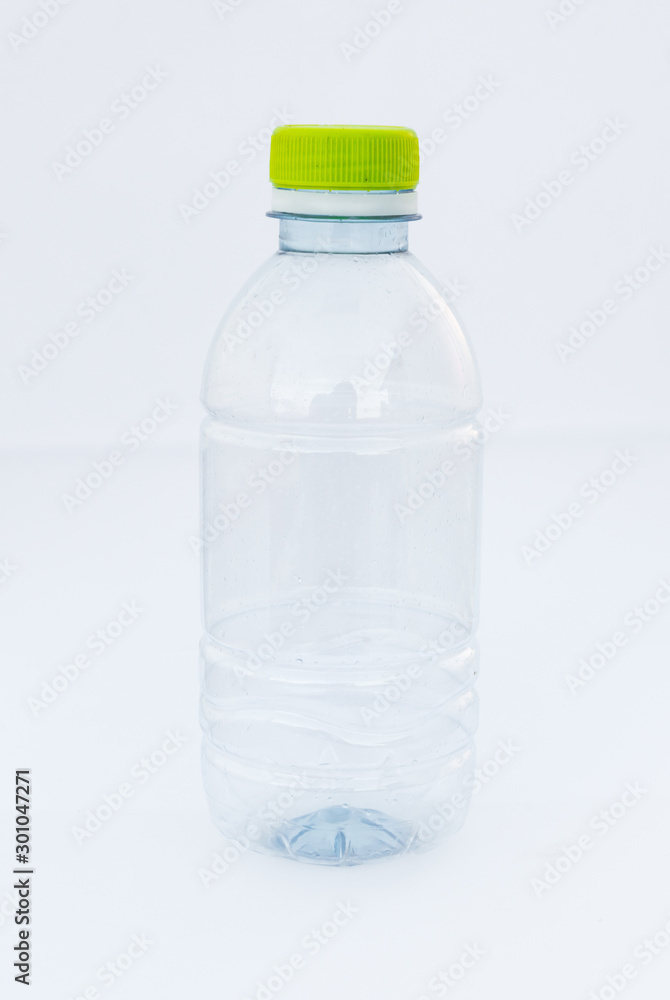 empty plastic bottle on white background. water bottles . small bottle of water.