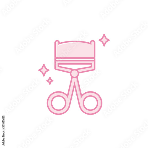 Isolated make up eyelash curler fill design