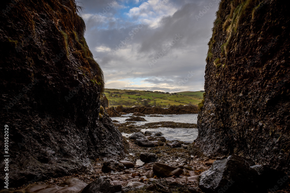 Cushendun Cave in Northern Ireland, county of Antrim, which was used as a filming location in Game of Thrones